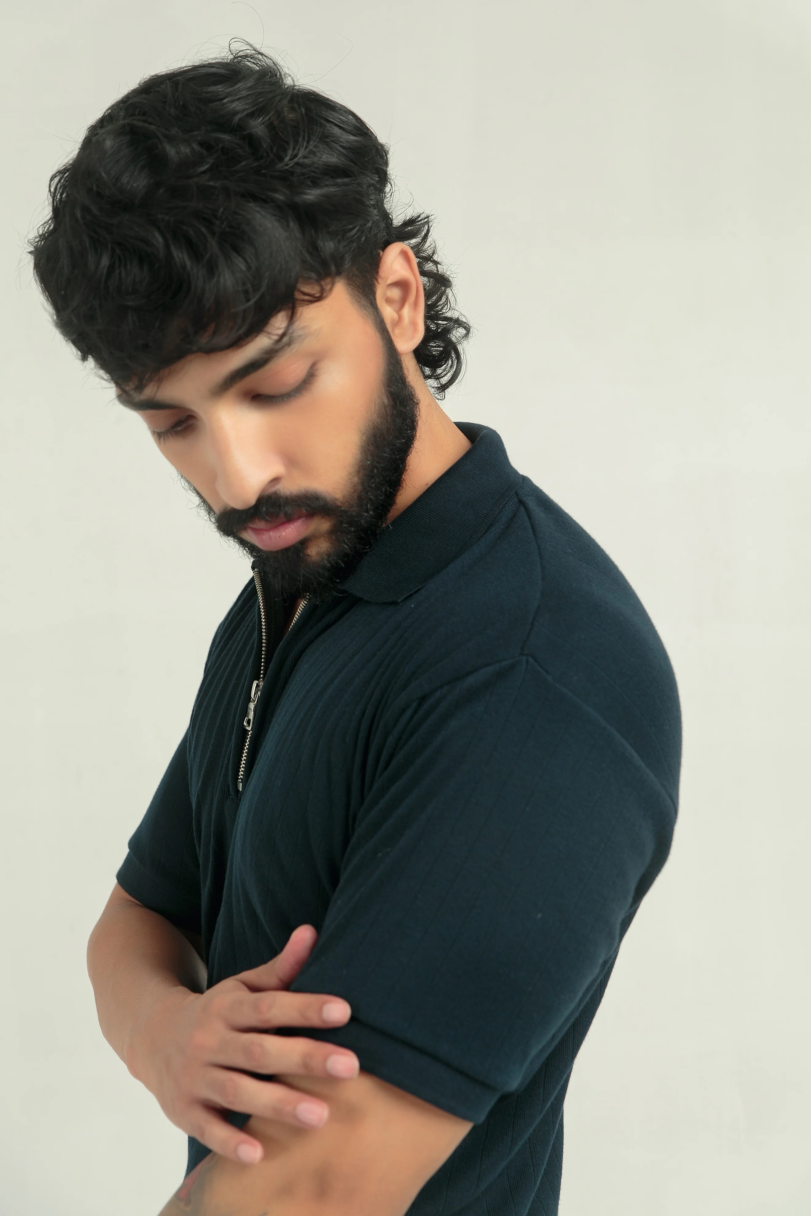 DROP NEEDLE ZIP POLO | NAVY - Image 3