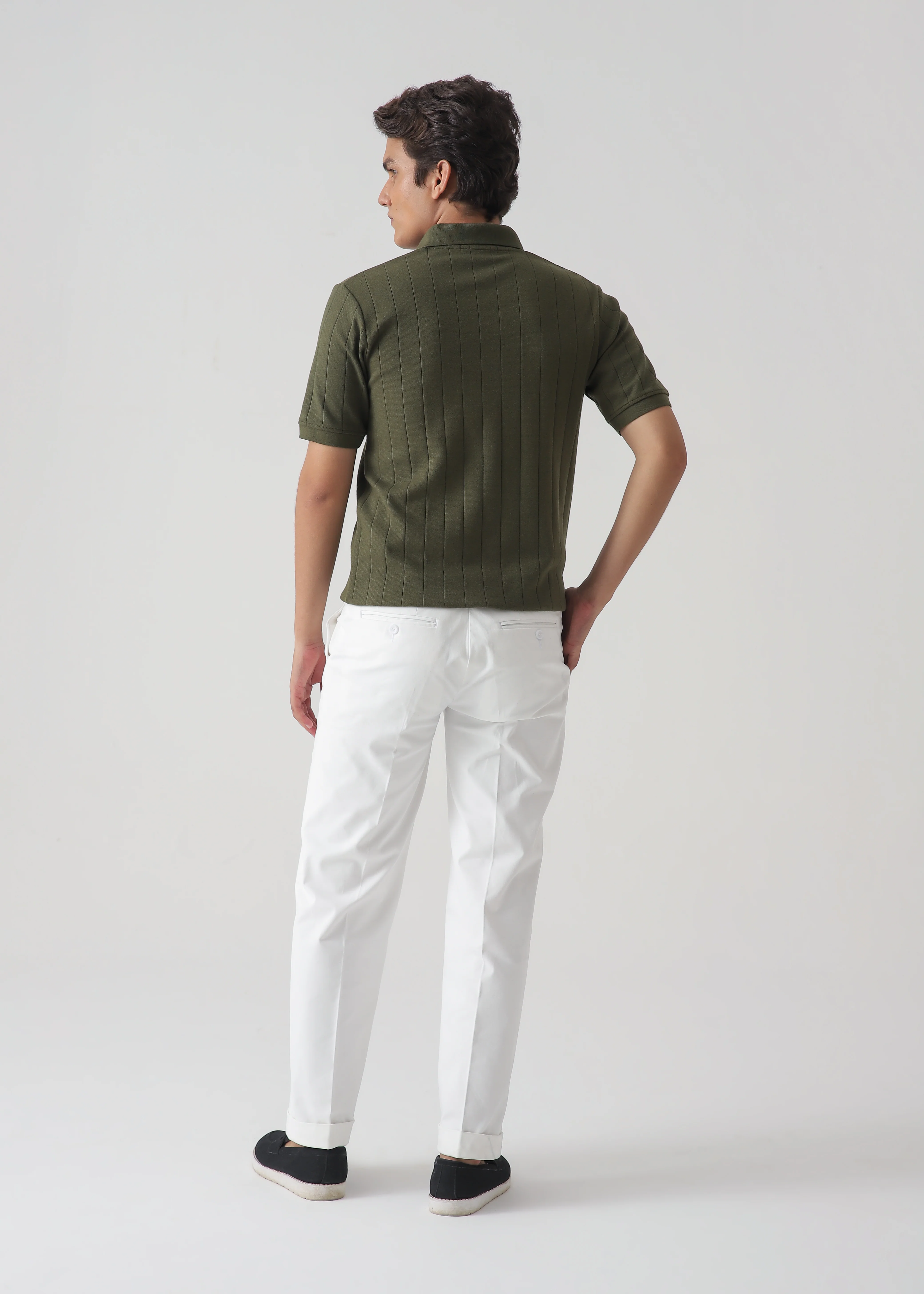DROP NEEDLE ZIP POLO | OLIVE GREEN - Image 8