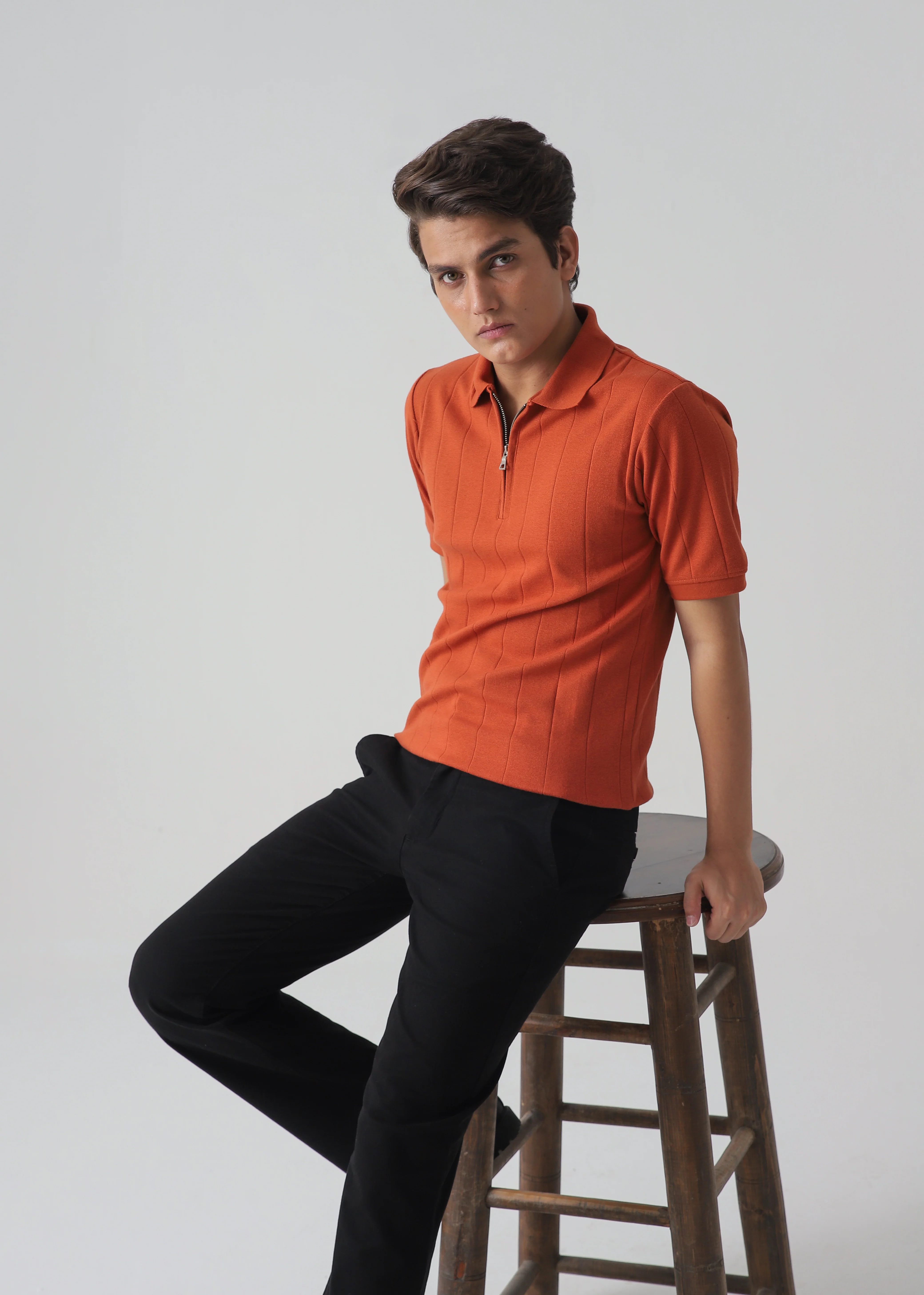 DROP NEEDLE ZIP POLO | RUST - Image 6