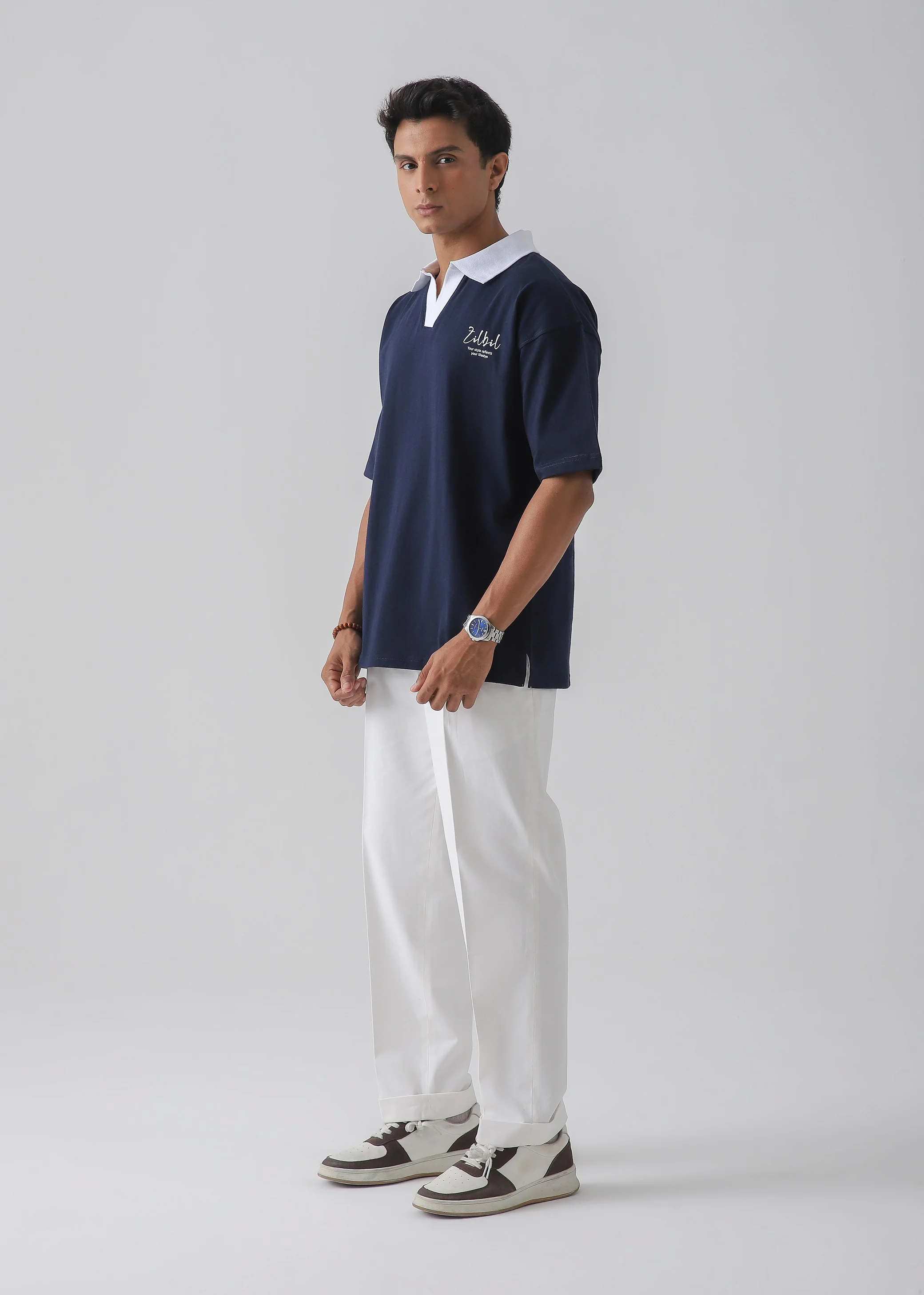 DROP SHOULDER POLO | NAVY - Image 4